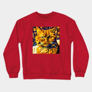 Portrait of a Cat in the Style of Van Gogh Crewneck Sweatshirt